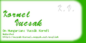 kornel vucsak business card